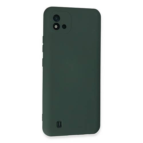 Realme C11 2021 K�l�f Nano i�i Kadife Silikon - Koyu Ye�il