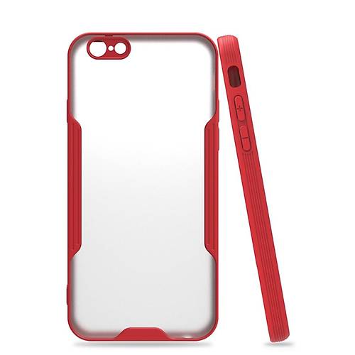 iPhone 6 K�l�f Platin Silikon - K�rm�z�