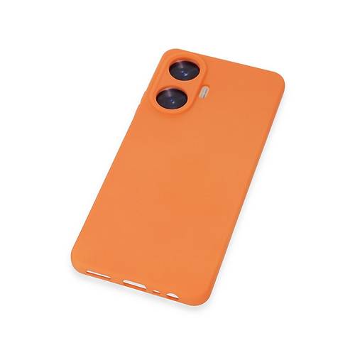 Realme C55 K�l�f Nano i�i Kadife Silikon - Turuncu