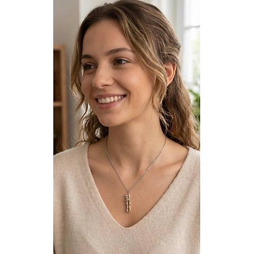 316L �elik G�m�� Renk Zincir Sar�lma Model Kad�n Kolye