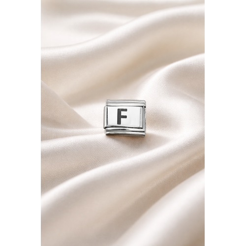 F Harf Charm , �elik Bileklik Aksesuar� , Ki�iye �zel Harf Mod�l� , ��k & Minimal