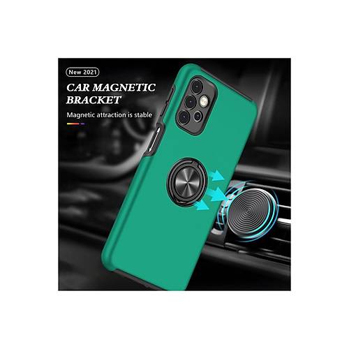 Galaxy A72 K�l�f Elit Y�z�kl� Kapak - Ye�il