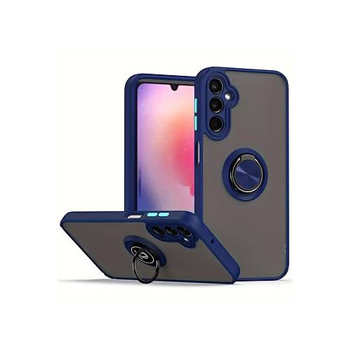 Galaxy A26 K�l�f Montreal Y�z�kl� Silikon Kapak - Lacivert