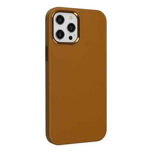 iPhone 12 Pro Max K�l�f Asya Deri Silikon - Kahverengi