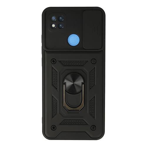 Redmi 9C K�l�f Pars Lens Y�z�kl� Silikon - Siyah