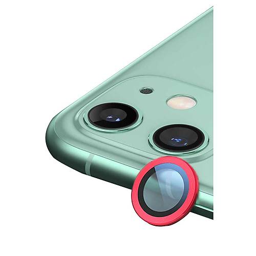 iPhone 11 Raze Metal Kamera Lens - K�rm�z�
