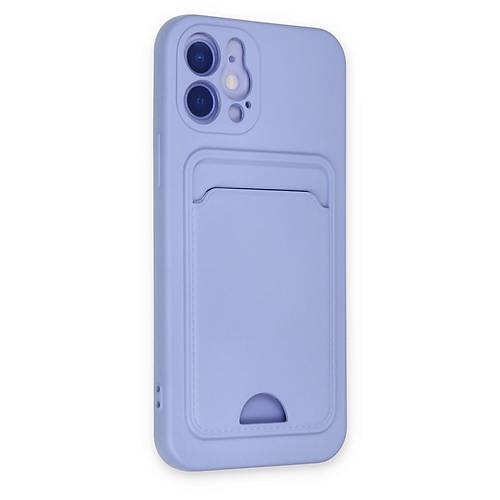 iPhone 12 K�l�f Kelvin Kartvizitli Silikon - Lila