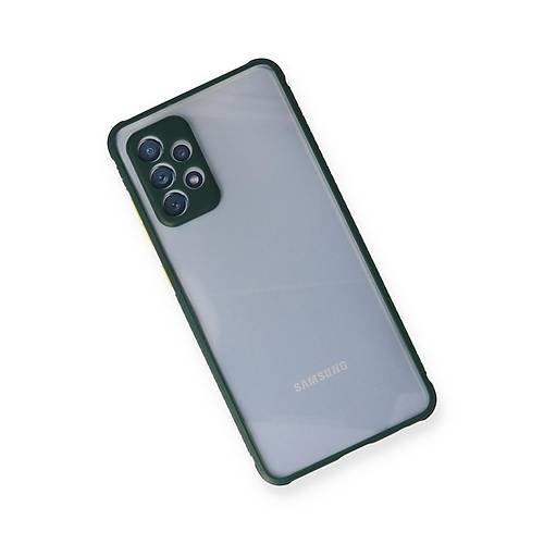 Galaxy A72 K�l�f Miami �effaf Silikon - Koyu Ye�il
