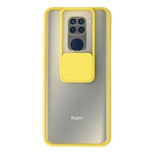 Redmi Note 9 K�l�f Palm Buzlu Kamera S�rg�l� Silikon - Sar�
