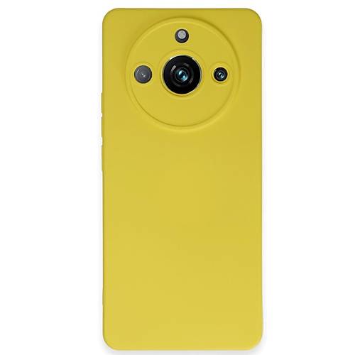 Realme 11 Pro K�l�f Nano i�i Kadife Silikon - Sar�