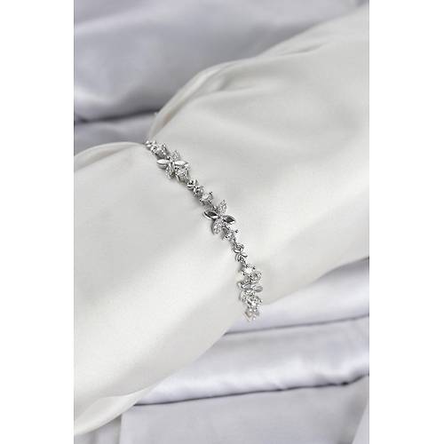 G�m�� Renk Yonca Model Zirkon Ta�l� Asans�rl� Kad�n Bileklik