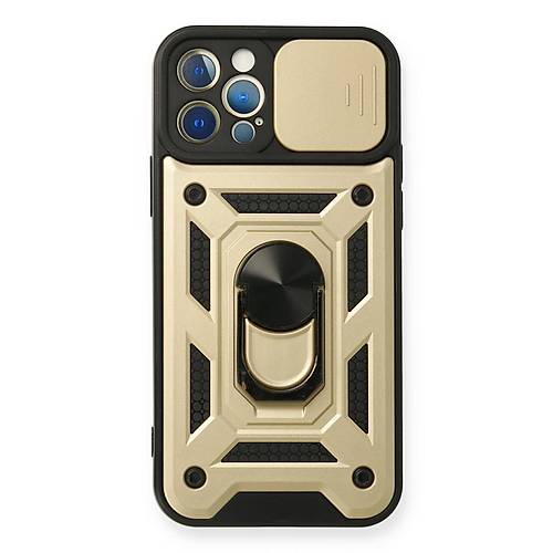 iPhone 12 Pro K�l�f Pars Lens Y�z�kl� Silikon - Gold