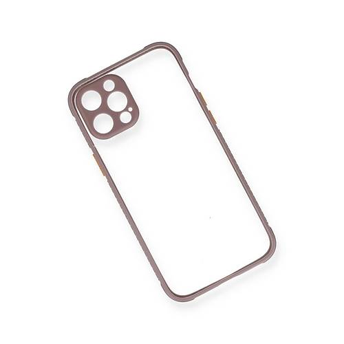 iPhone 12 K�l�f Miami �effaf Silikon - A��k Mor