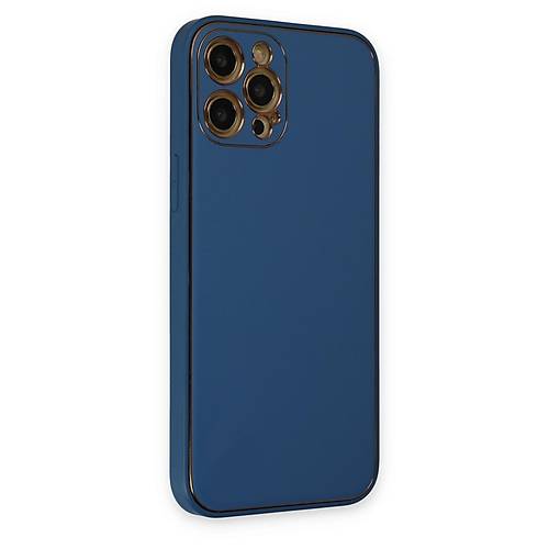 iPhone 12 Pro K�l�f Coco Deri Silikon Kapak - A��k Mavi