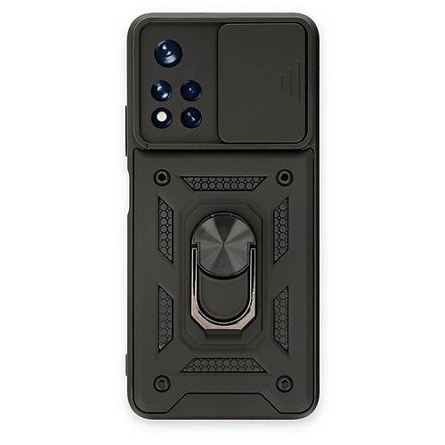 Redmi Note 11T K�l�f Pars Lens Y�z�kl� Silikon - Siyah