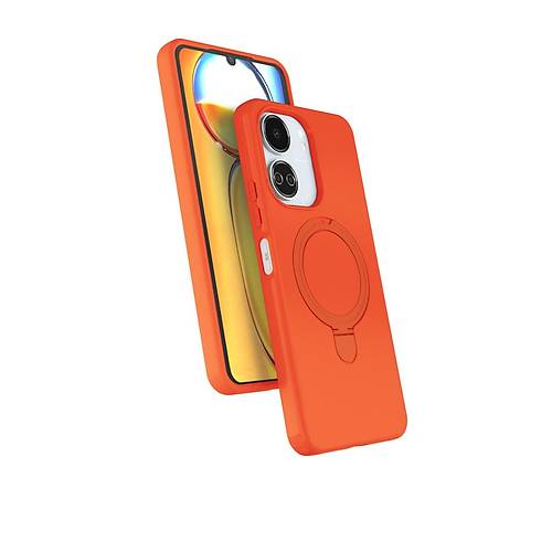 Redmi 13C Regal Magsafe Standl� Kapak - Turuncu