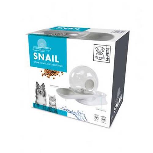 Snail Hazneli Kedi ve K�pek Su ve Mama Kab� Beyaz 2800 Ml