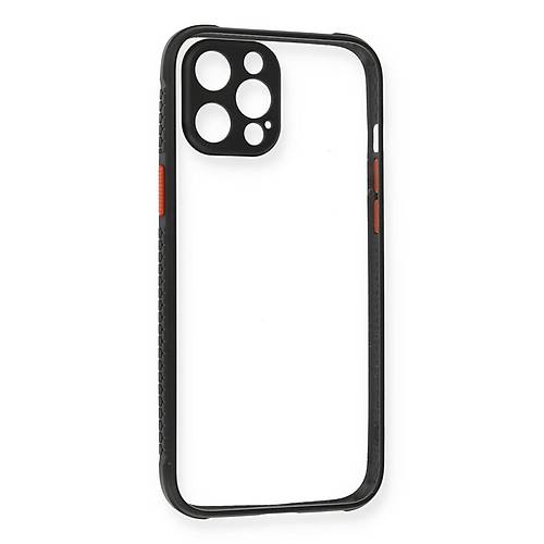 iPhone 12 Pro K�l�f Miami �effaf Silikon - Siyah