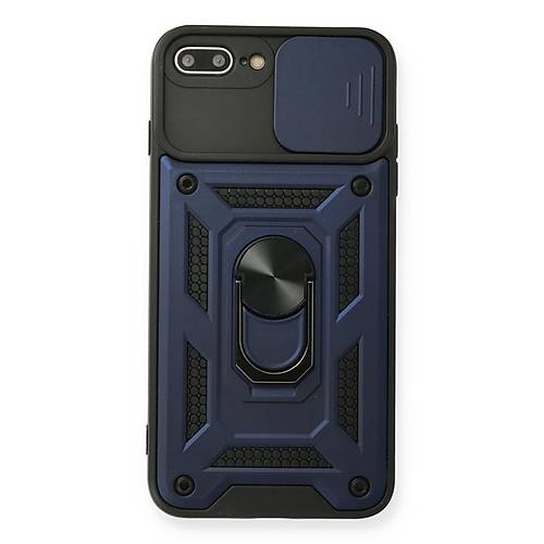 iPhone 7 Plus K�l�f Pars Lens Y�z�kl� Silikon - Lacivert