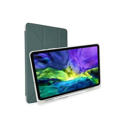 iPad Pro 12.9 (2021) K�l�f Kalemlikli Mars Tablet K�l�f� - Koyu Ye�il
