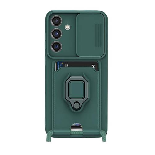 Galaxy S25 Plus K�l�f Zuma Kartvizitli Y�z�kl� Silikon - Ye�il