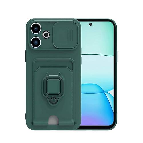 Redmi 13 4G K�l�f Zuma Kartvizitli Y�z�kl� Silikon - Ye�il