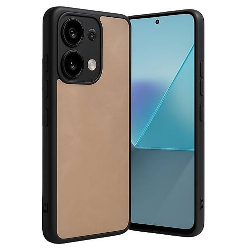 Redmi Note 13 Pro 4G K�l�f Aras Deri Kapak - Pudra
