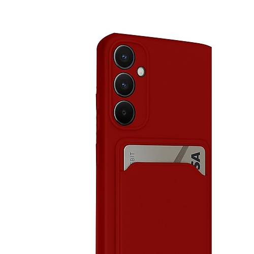 Galaxy S24 FE K�l�f Kelvin Kartvizitli Silikon - K�rm�z�