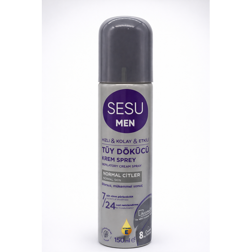 Sesu Men T�y D�k�c� Krem Sprey 150 ml Erkeklere �zel H�zl� Etkili Depilatory Spray Normal Ciltler ��in
