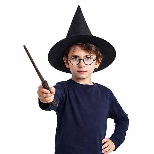 Harry Potter Tarz� �ocuk Seti (Siyah Ke�e �apka, Asa, G�zl�k)