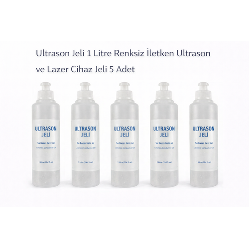 Ultrason Jeli 1 Litre Renksiz �letken Ultrason ve Lazer Cihaz Jeli 5 Adet