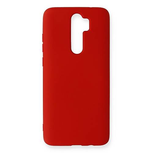 Redmi Note 8 Pro K�l�f Nano i�i Kadife Silikon - K�rm�z�