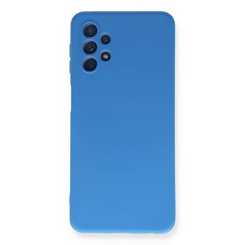 Galaxy A52 K�l�f Nano i�i Kadife Silikon - Mavi