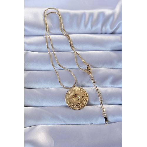 316L Alt�n Renk ��lemeli G�z Kolye