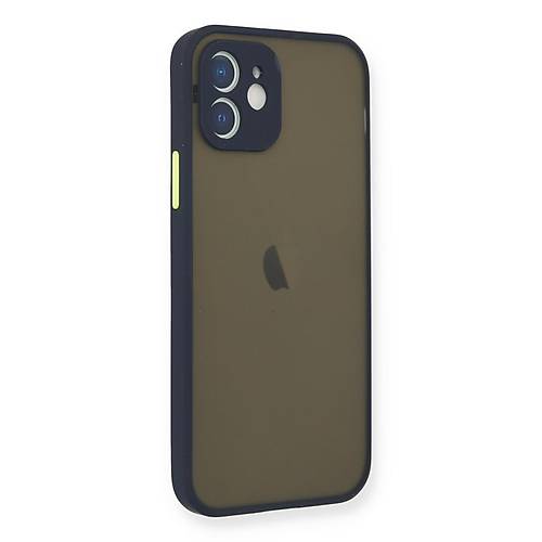 iPhone 12 Mini K�l�f Montreal Silikon Kapak - Lacivert