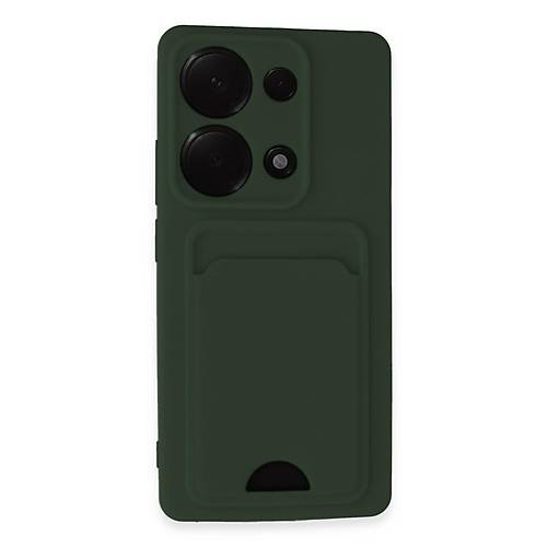 Redmi Note 13 Pro 4G K�l�f Kelvin Kartvizitli Silikon - Koyu Ye�il