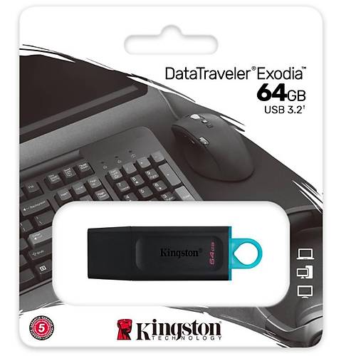 64 GB KINGSTON EXODIA USB BELLEK 3.2 DT DTX/64GB