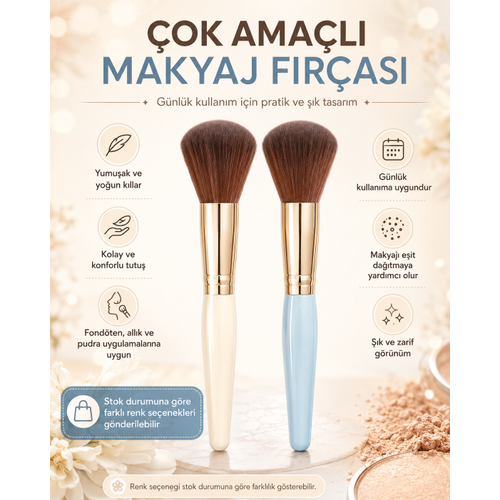 �ok Ama�l� Makyaj F�r�as� Yumu�ak K�ll� Ergonomik Sapl� Fond�ten All�k ve Pudra F�r�as�