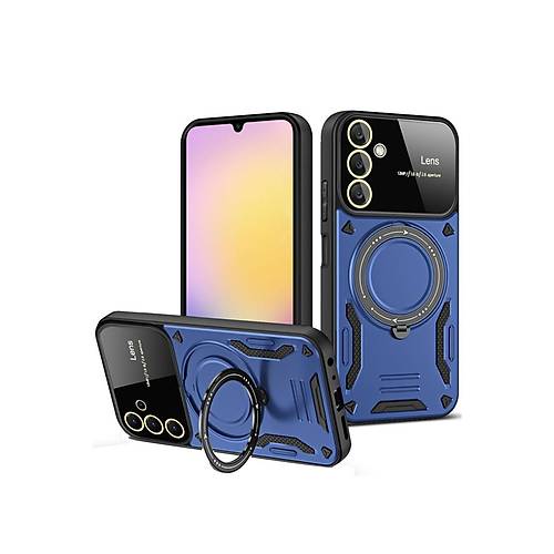 Galaxy A15 4G K�l�f Joy Lens Standl� Kapak - Lacivert