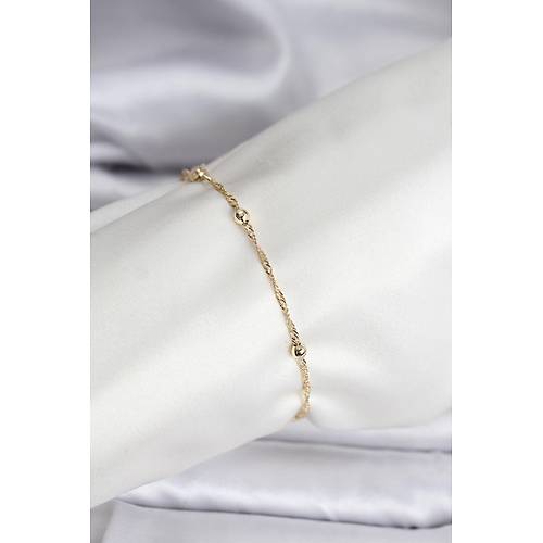 14K Gold Renk Kaplama Top�uklu Model CM Kad�n Bileklik