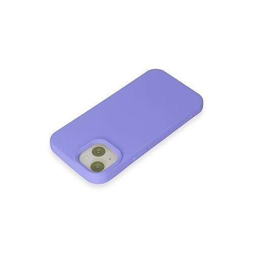 iPhone 15 K�l�f Nano i�i Kadife Silikon - Lila