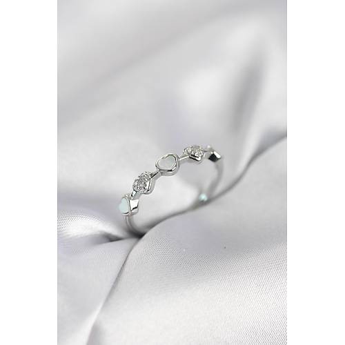 G�m�� Renk Minimal Kalp Model Zirkon Ta�l� Pirin� Kad�n Y�z�k