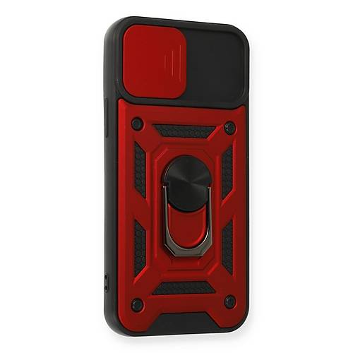 iPhone 12 Pro K�l�f Pars Lens Y�z�kl� Silikon - K�rm�z�