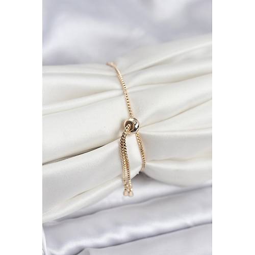 Gold Renk Yonca Model Zirkon Ta�l� Asans�rl� Kad�n Bileklik