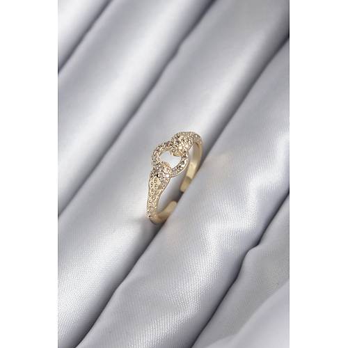 Pirin� Gold Renk Zirkon Ta�l� Y�lan Model Kad�n Y�z�k