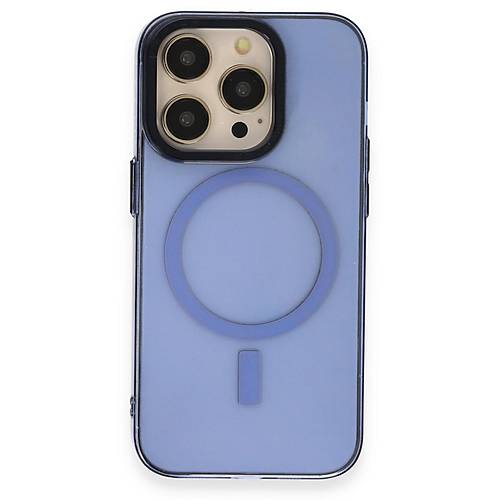 iPhone 14 Pro Max K�l�f Anka PC Magneticsafe Sert Metal Kapak - Sierra Blue