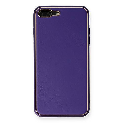iPhone 7 Plus K�l�f Coco Deri Silikon Kapak - Mor