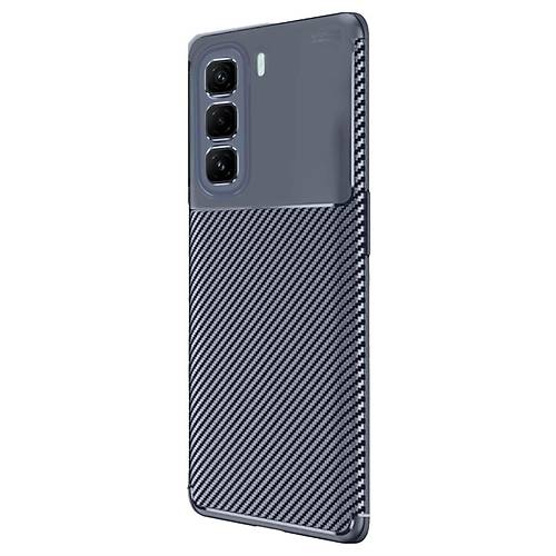 Hot 50 4G K�l�f Auto Focus Karbon Kapak - Lacivert