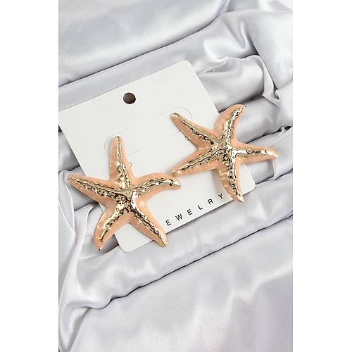 Pirin� Krem Deniz Y�ld�z� Model Vintage Kad�n K�pe