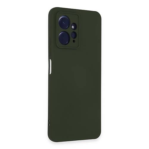 Redmi Note 12 4G K�l�f Nano i�i Kadife Silikon - Koyu Ye�il